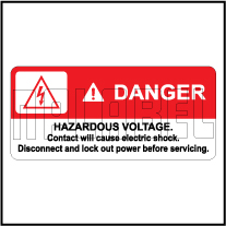 label 240 VOLTS 60 x 20mm electric safety warning sign,self adhesive sticker 