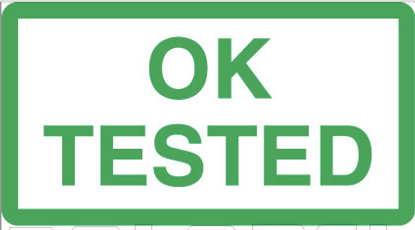 910599 OK Tested Stickers