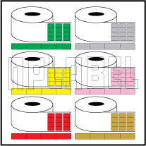 Color Barcode Labels - Across 4 Labels