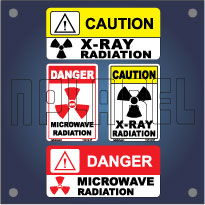 Caution and Warning Labels for X-ray / Microwave Radiation