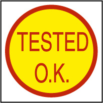 Tested OK Round Labels