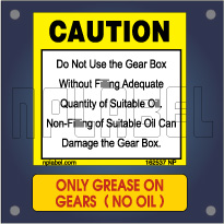 Caution - Warning Labels for Gear Box Caution - Warning Labels for Gear Box