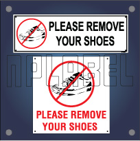 Remove Your Shoes Sign Name Plates