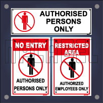 Restricted Area Signage Name Plates